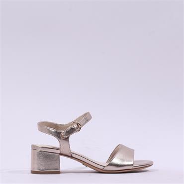 Tamaris Koli Low Block Heel Sandal - Light Gold